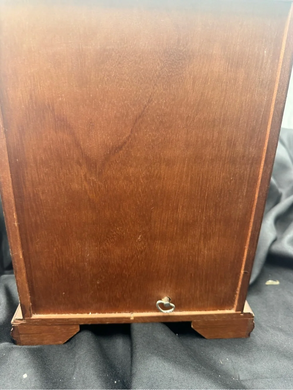 Wooden Musical Jewelry Armoire Chest in Dark Brown